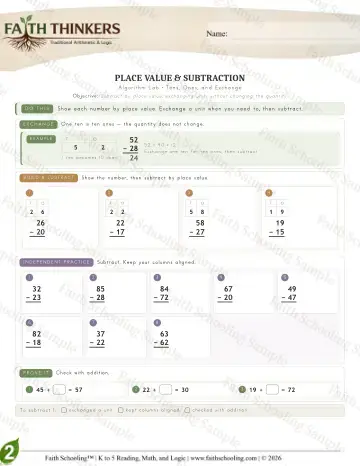 2nd Grade math worksheet — Place Value (Practice 2)