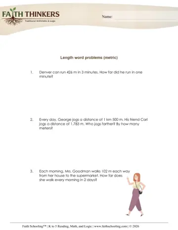 Grade 4 Math: Measurement Word Problems — worksheet preview