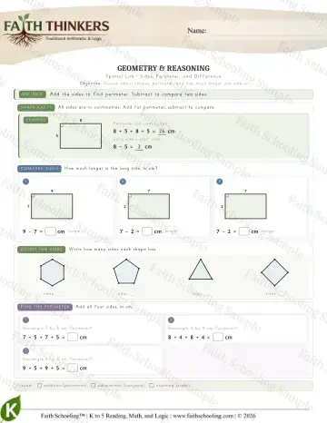 Kindergarten math worksheet — Geometry (Practice 7)
