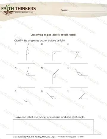 4th Grade math worksheet — Classifying Shapes. Geometry Classifying Angles 3