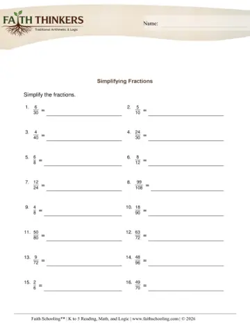 Simplifying Fractions 7