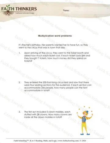 3rd Grade math worksheet — Multiplication Word Problems C4 1