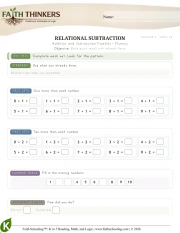 Addition And Subtraction Families (Practice 2)