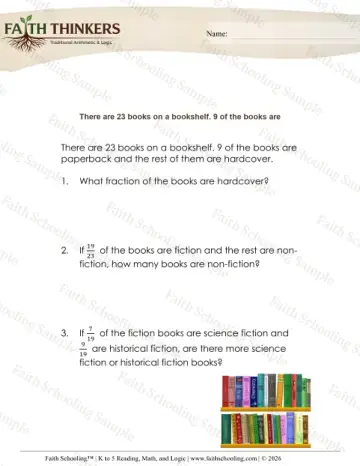 3rd Grade math worksheet — Fraction Word Problems 6 (Practice 2)