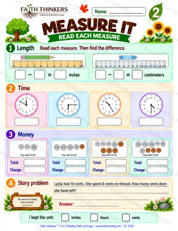 2nd Grade math worksheet — Measurement Practice 6