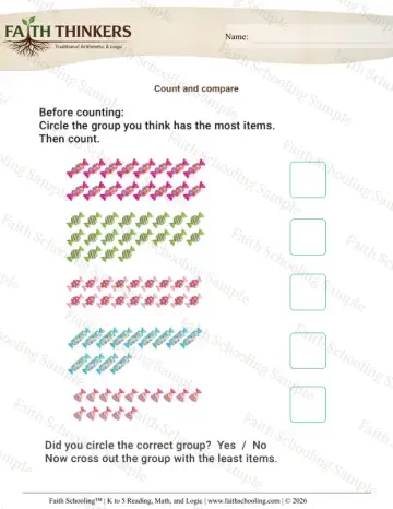 1st Grade math worksheet — Counting Practice. Counting Questions 2