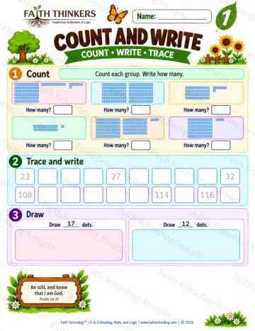 1st Grade math worksheet — Counting Practice (Practice 8)