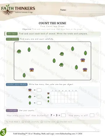 3rd Grade math worksheet — Interactive & Puzzles - Countscene (Practice 5)