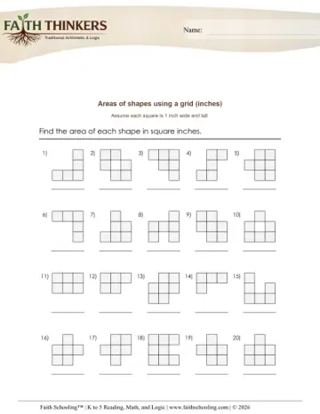 Grade 3 Math: Perimeter Area — worksheet preview