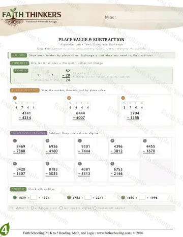 4th Grade math worksheet — Place Value (Practice 8)