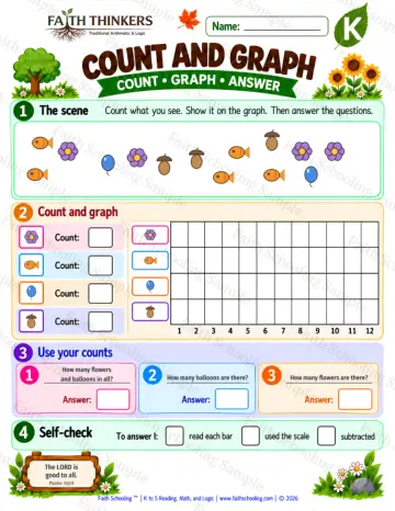 Kindergarten math worksheet — Data and Graphing Practice 5