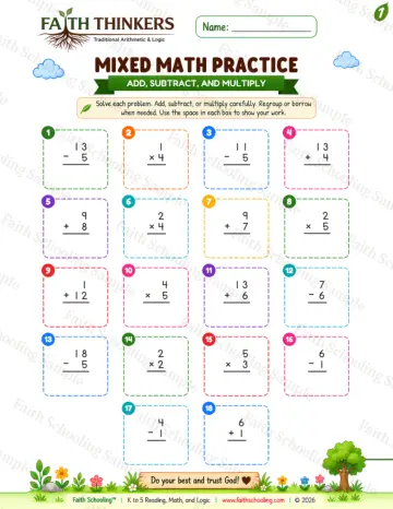 1st Grade math worksheet — Summer Mixed Practice 8