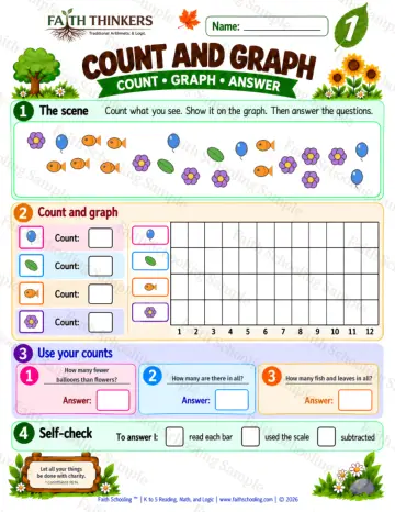 1st Grade math worksheet — Data Practice 5