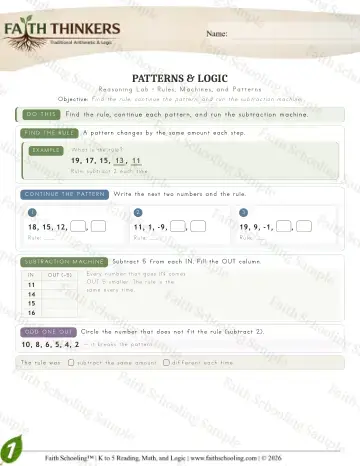 1st Grade math worksheet — Logic (Practice 7)
