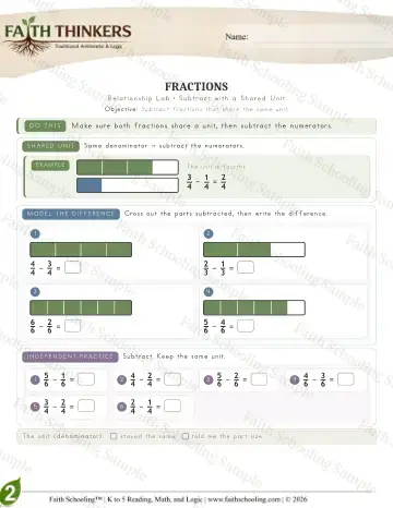 2nd Grade math worksheet — Fractions (Practice 5)