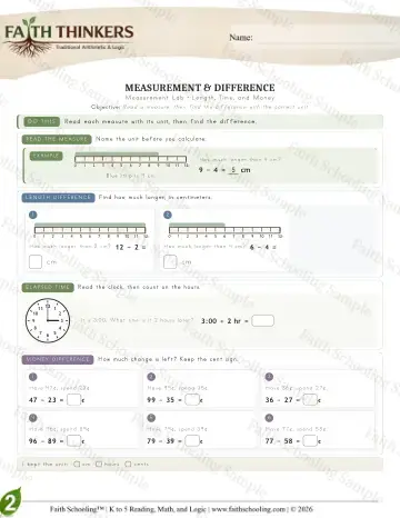 2nd Grade math worksheet — Measurement (Practice 6)