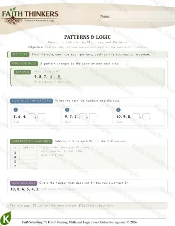 Kindergarten math worksheet — Logic (Practice 9)