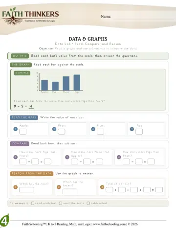 Grade 4 Math: Data — worksheet preview