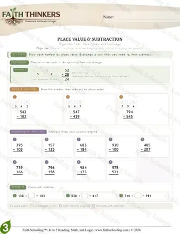 3rd Grade math worksheet — Place Value (Practice 4)