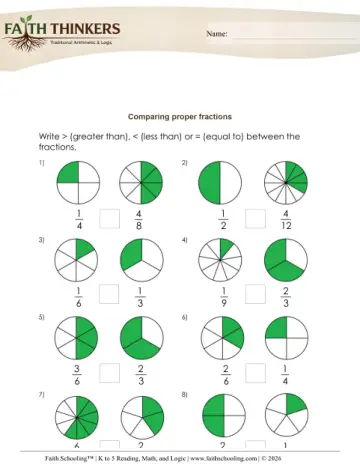 Comparing Proper Fractions 6