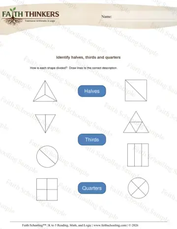 2nd Grade math worksheet — Halves, Thirds, and Quarters. Fractions Halves Quarters 4