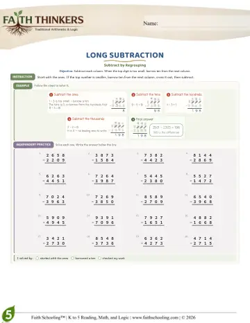 Long Subtraction (Practice 3)