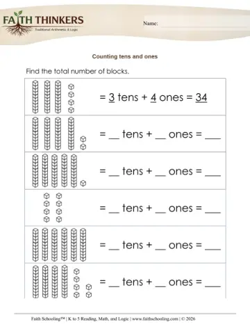 Grade 1 Math: Base Ten — worksheet preview
