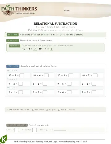 Kindergarten Math: Reasoning & Fluency — worksheet preview