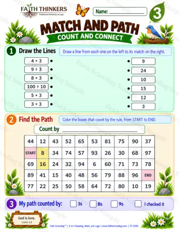 3rd Grade math worksheet — Interactive & Puzzles Practice 6