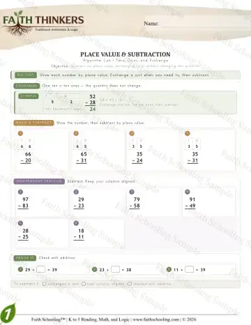 1st Grade math worksheet — Place Value (Practice 7)