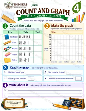 4th Grade math worksheet — Data Practice 7