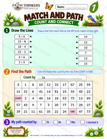 1st Grade math worksheet — Interactive & Puzzles Practice 4