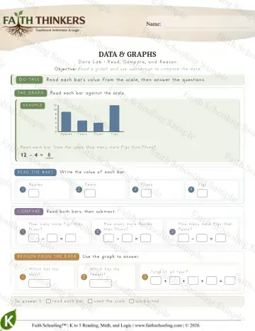 Kindergarten math worksheet — Data (Practice 8)