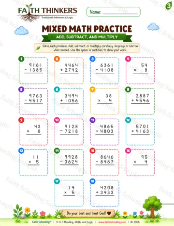 3rd Grade math worksheet — Summer Mixed Practice 7
