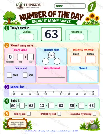 1st Grade math worksheet — Place Value Practice 5