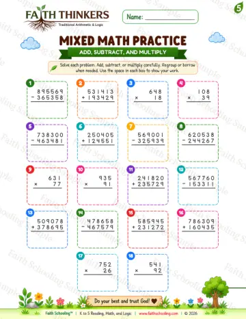 5th Grade math worksheet — Summer Mixed Practice 9