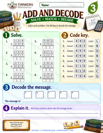 3rd Grade math worksheet — Addition with Regrouping Practice 7
