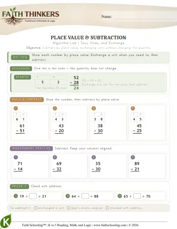Kindergarten Math: Place Value — worksheet preview