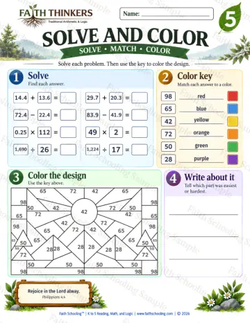5th Grade math worksheet — Interactive & Puzzles Practice 4