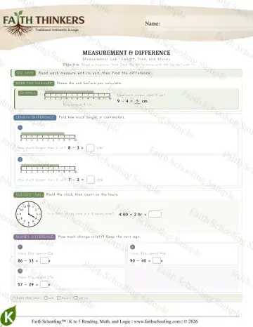 Kindergarten math worksheet — Measurement (Practice 4)