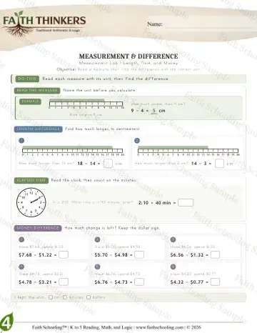 4th Grade math worksheet — Measurement (Practice 4)