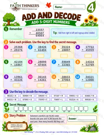 4th Grade math worksheet — Addition with Regrouping Practice 8