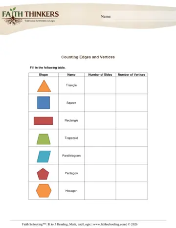 Grade 2 Math: Attributes Of Shapes — worksheet preview