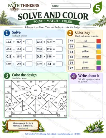 5th Grade math worksheet — Interactive & Puzzles Practice 9