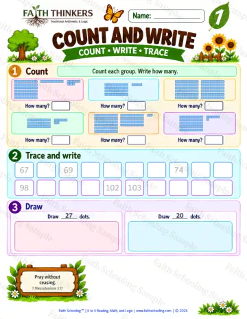 1st Grade math worksheet — Counting Practice (Practice 5)