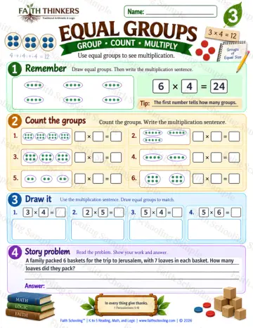 3rd Grade math worksheet — Understanding Multiplication Practice 7