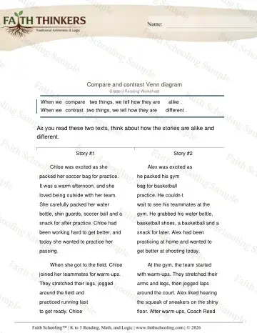 3rd Grade math worksheet — Comparing and Ordering Numbers. Compare Contrast 2