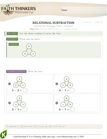 Subtraction Strategy Paths (Practice 1)