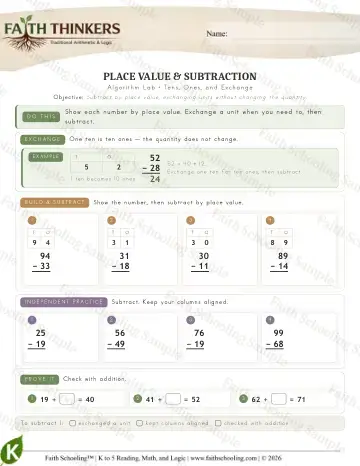 Kindergarten math worksheet — Place Value (Practice 6)