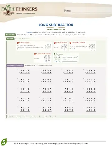 Long Subtraction (Practice 2)